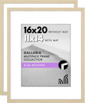 16x20 Picture Frame with Polished Plexiglass - Set of 2 - Natural Oak