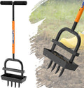 Lawn Aerator Coring Tool with Soil Core Tray - Manual 4-Tine Aerator