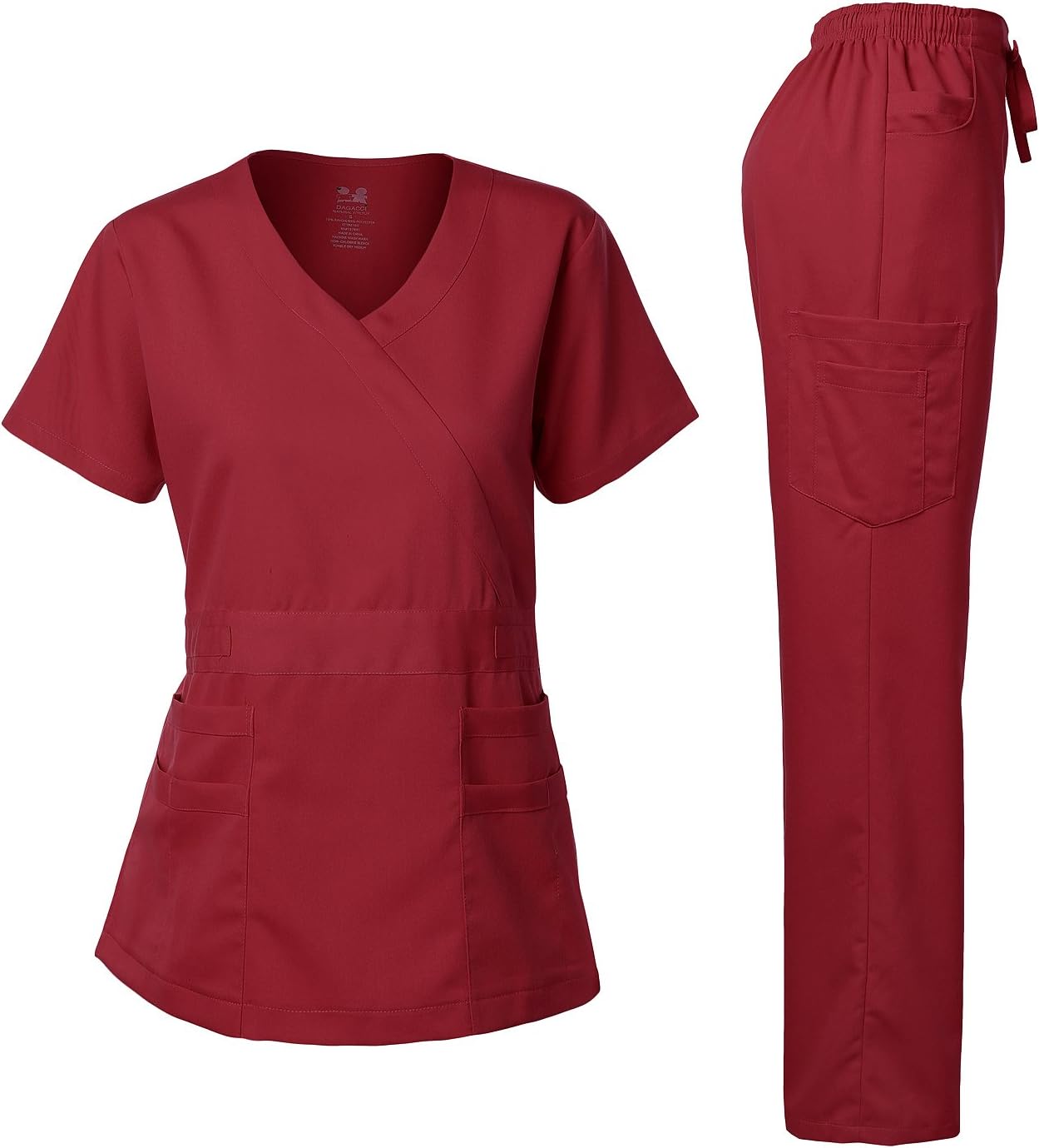 Ultra-Soft Women's Scrub Set with Y-Neck Top and Drawstring Pants