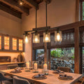 Wood Kitchen Island Lighting Fixture for Dining Room Elegance