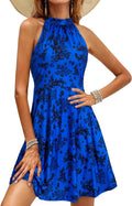 OUGES Women's Halter Neck Floral Summer Casual Sundress (Style YGZD)