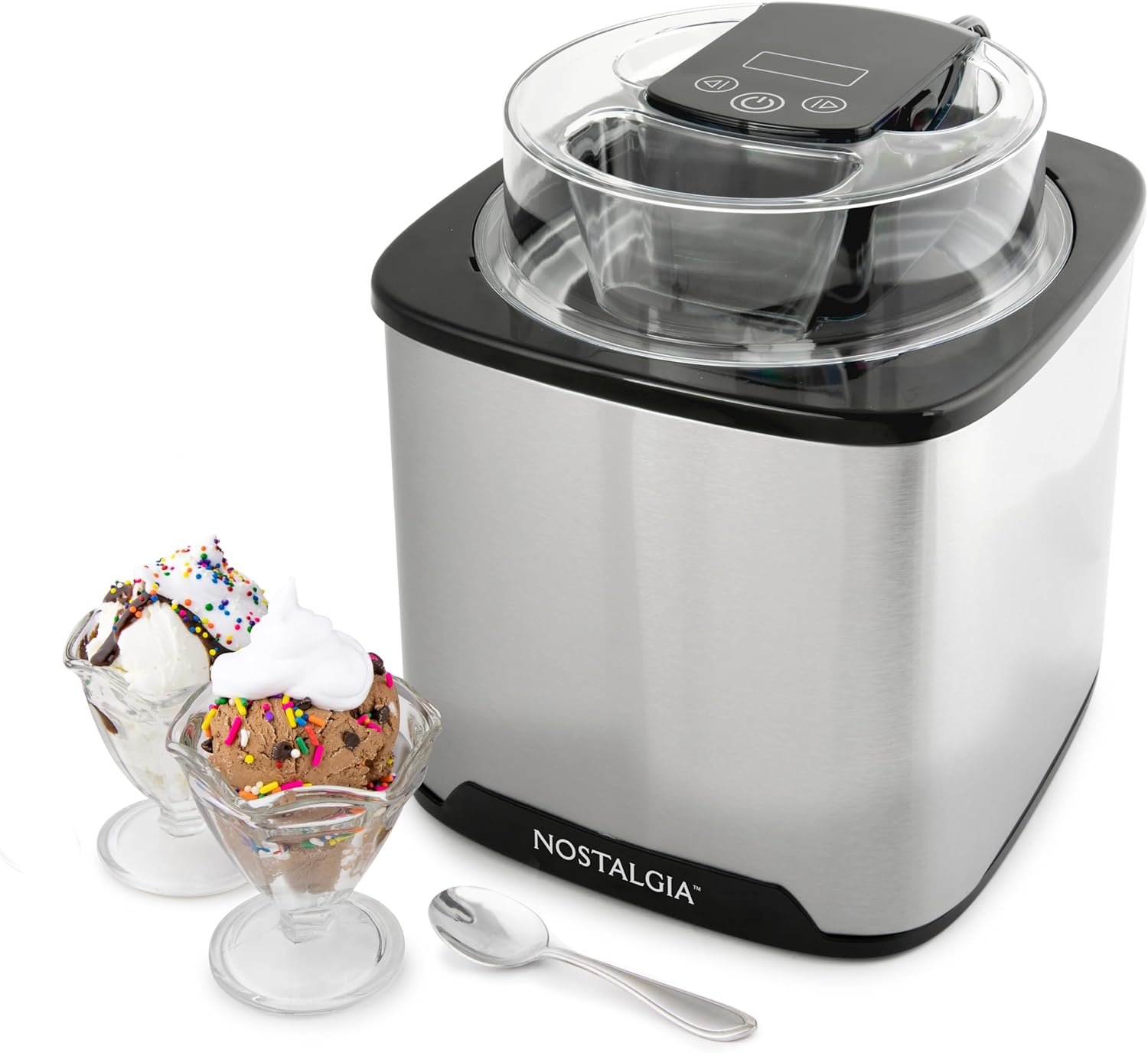 Nostalgia 2-Qt Digital Ice Cream Maker: No Salt/Ice Needed!