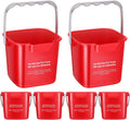 6 Quart Cleaning Buckets 6 Pack - Small Sanitizing Square Pails