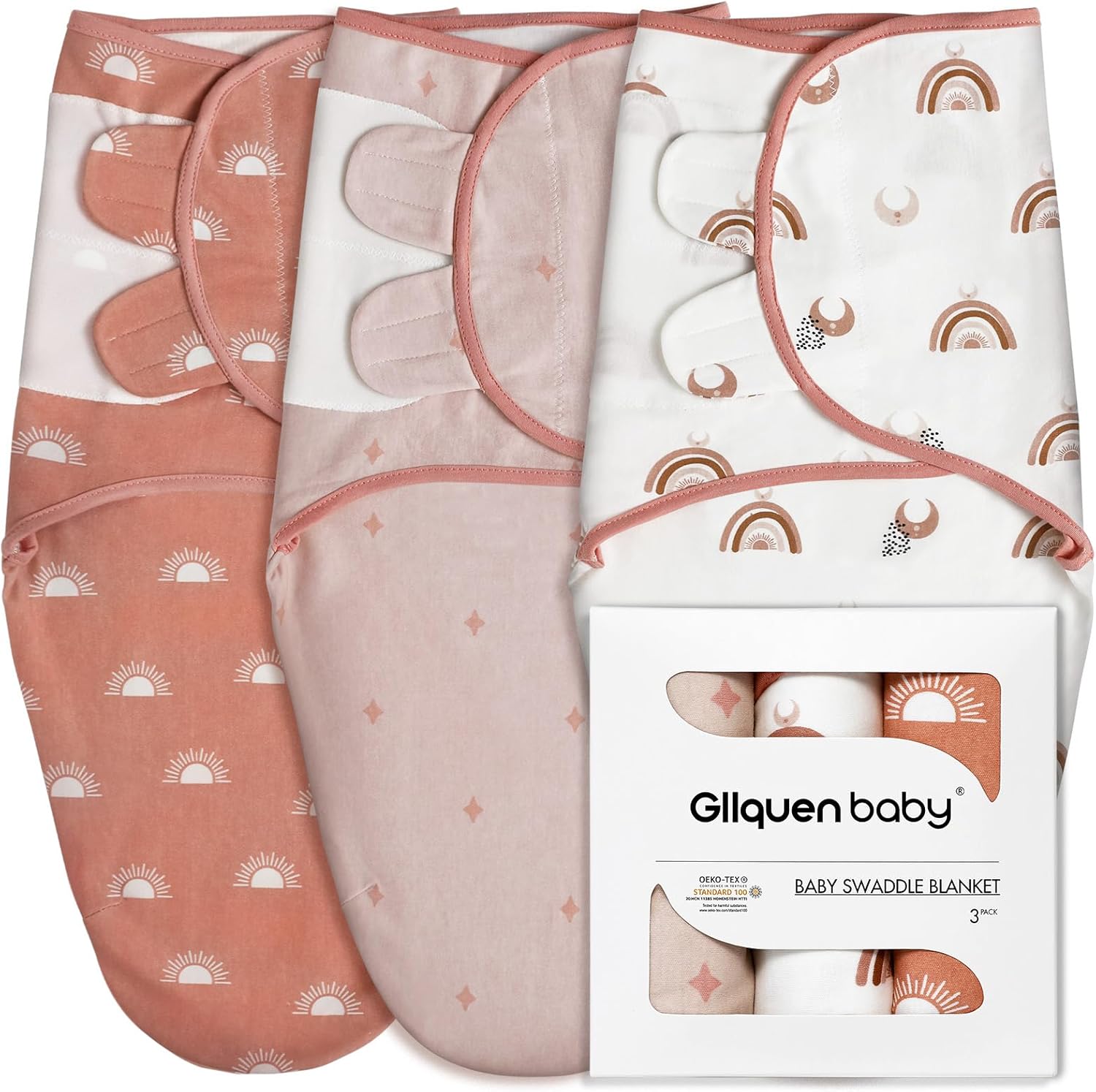 Organic Baby Swaddle Sleep Sacks - Rainbow & Sun Bliss