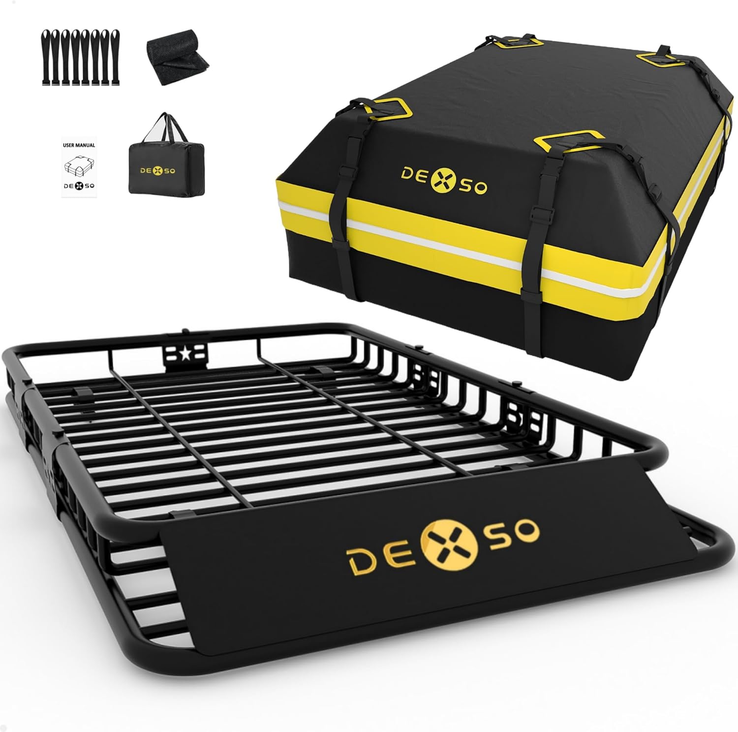 64in x 39in Universal Roof Rack Basket for SUVs and Trucks