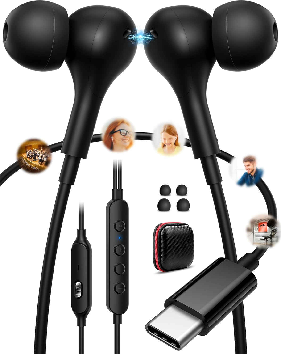 HiFi USB C Headphone with Voice Change Mic