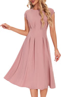 1940s 50s Retro Tea Length Dress with Pockets - Vintage Swing Style
