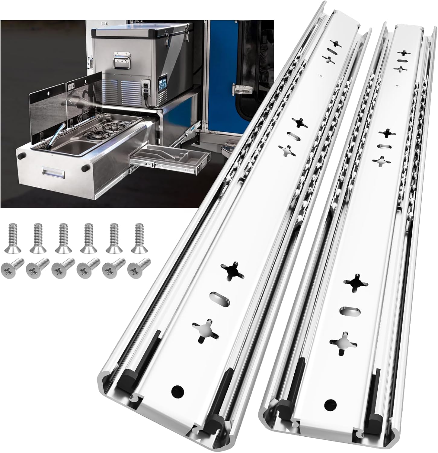 Heavy Duty Drawer Slides with Full Extension for Easy Access