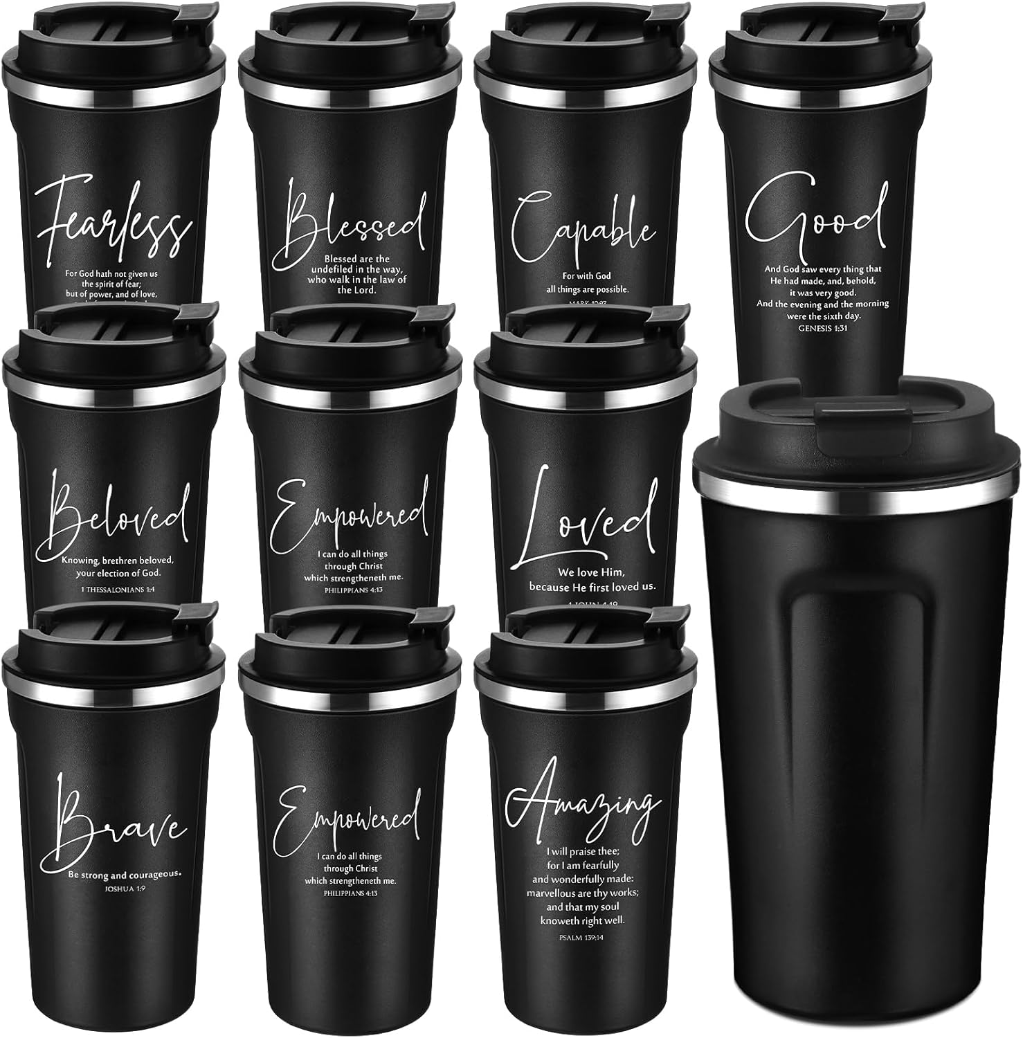 Inspirational Christian Bible Verse Tumbler Set for Gifts