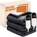 Electric Heated Blanket Flannel & Sherpa Queen 84x90 - Fast Heating