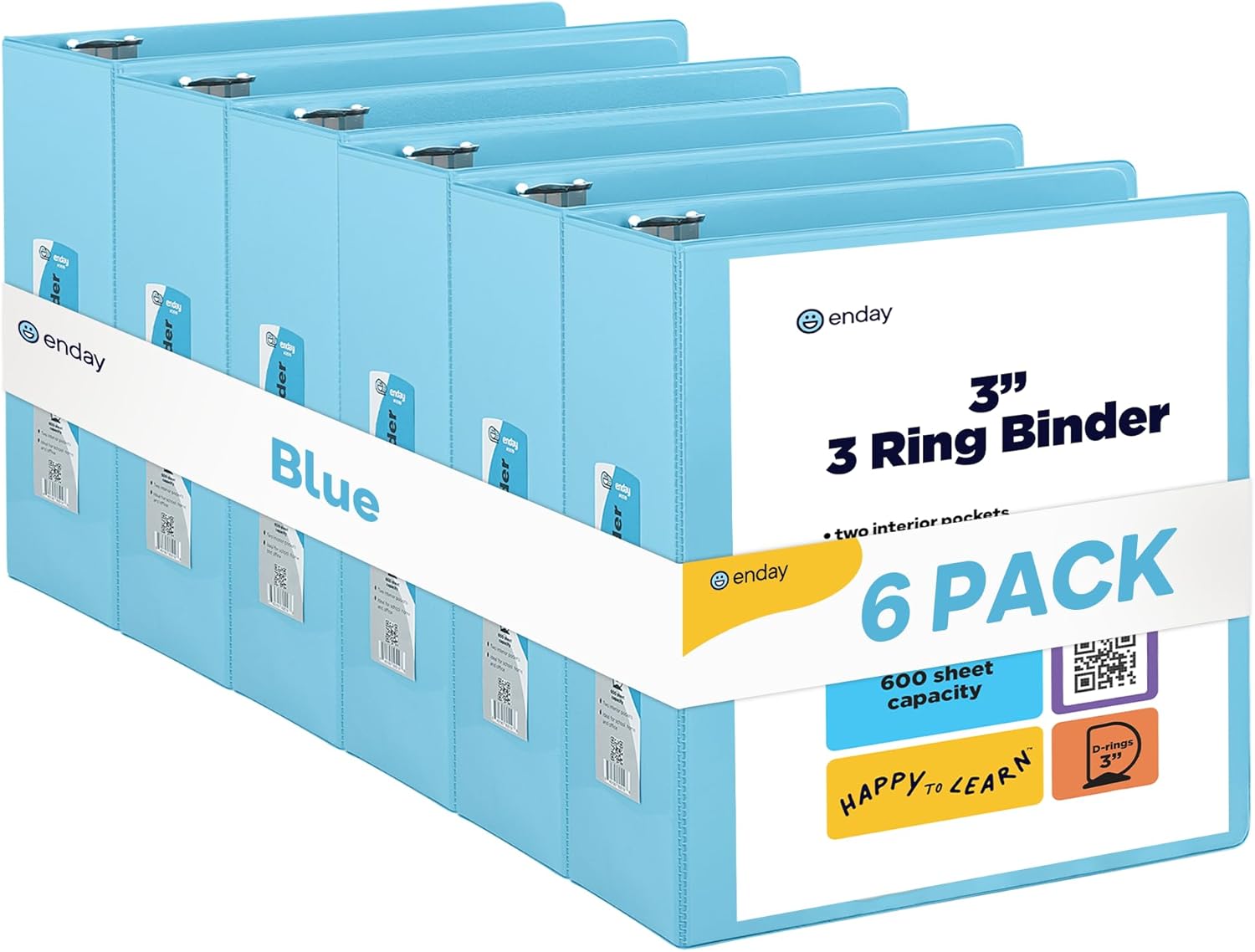 3 Inch Slant D-Ring Binder with Clear View Cover in Blue