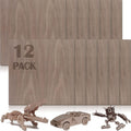 12 Pcs Walnut Unfinished Wood Craft 12 x 12 x 1/8 in - Sheets