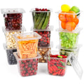 VOISEN 12 Pack 1/6 Size Plastic Food Pans with Lids - Clear 6in Deep