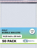 White Extra Large Poly Bubble Mailers 14.25x20 in - Durable Padded