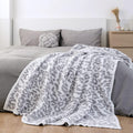 Large Soft Micro Plush Leopard Blanket 71x78 in - Warm Reversible