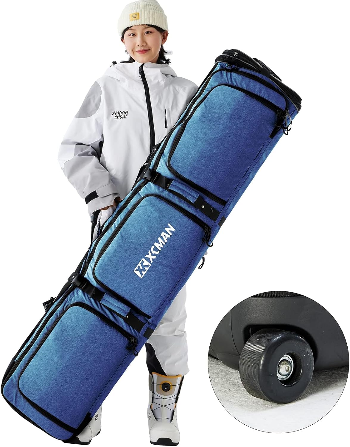 Adjustable Length Roller Snowboard Bag by XCMAN!