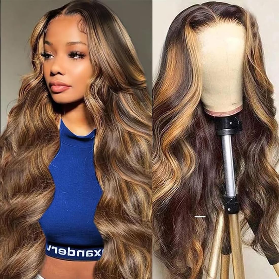 24 Inch Highlight Ombre Lace Front Wig for Elegant Looks