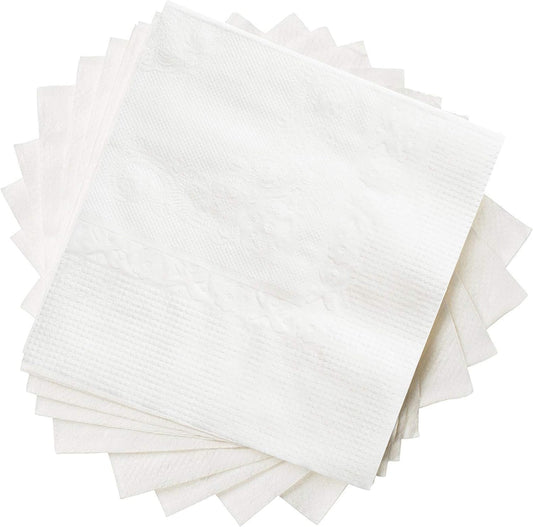 1000 White Beverage Napkins - Bulk 1-Ply Cocktail Party Napkins