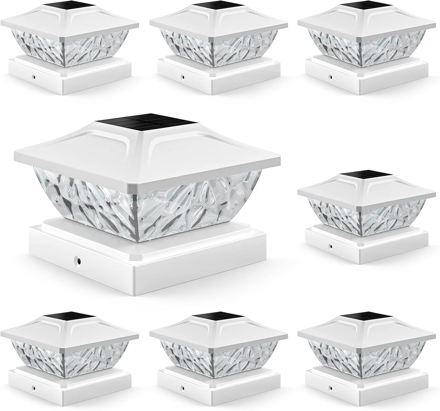 8 Pack Solar Post Cap Lights for Outdoor Garden Decor