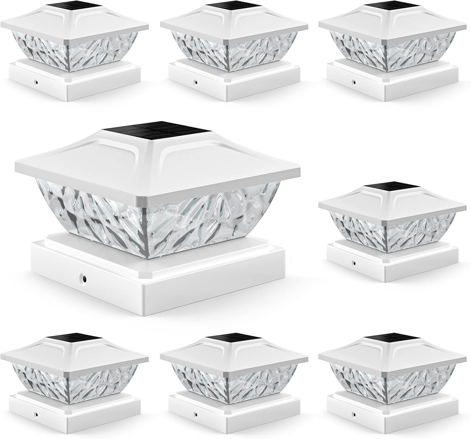 8 Pack Solar Post Cap Lights for Outdoor Garden Decor