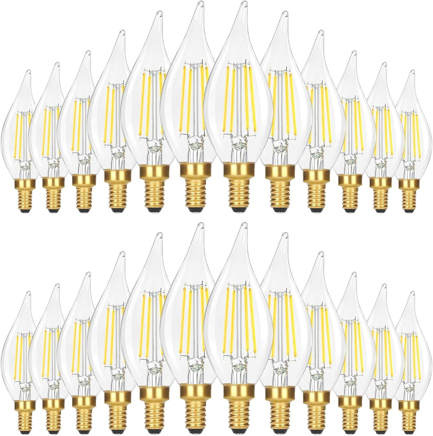 24-Pack Dimmable E12 LED Candelabra Bulbs for Home Decor