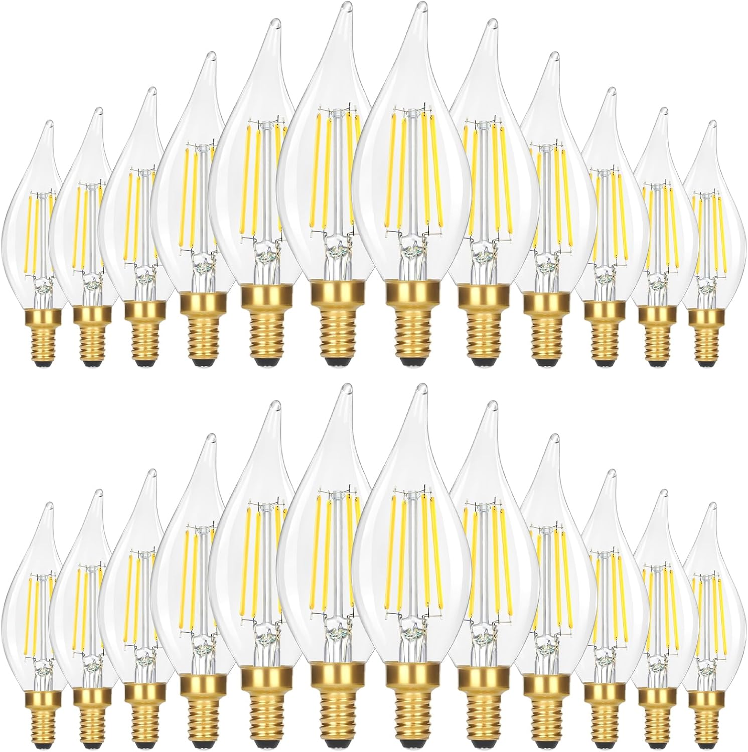 24-Pack Dimmable E12 LED Candelabra Bulbs for Home Decor