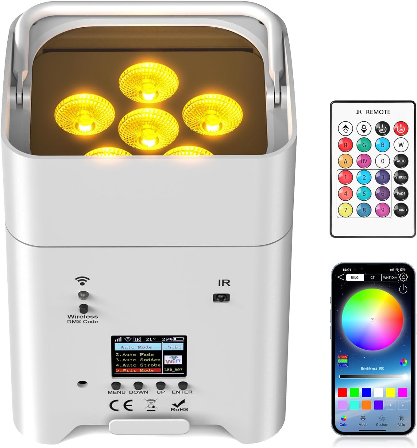 9600mAh Wireless Uplights for Stunning Stage Lighting Effects