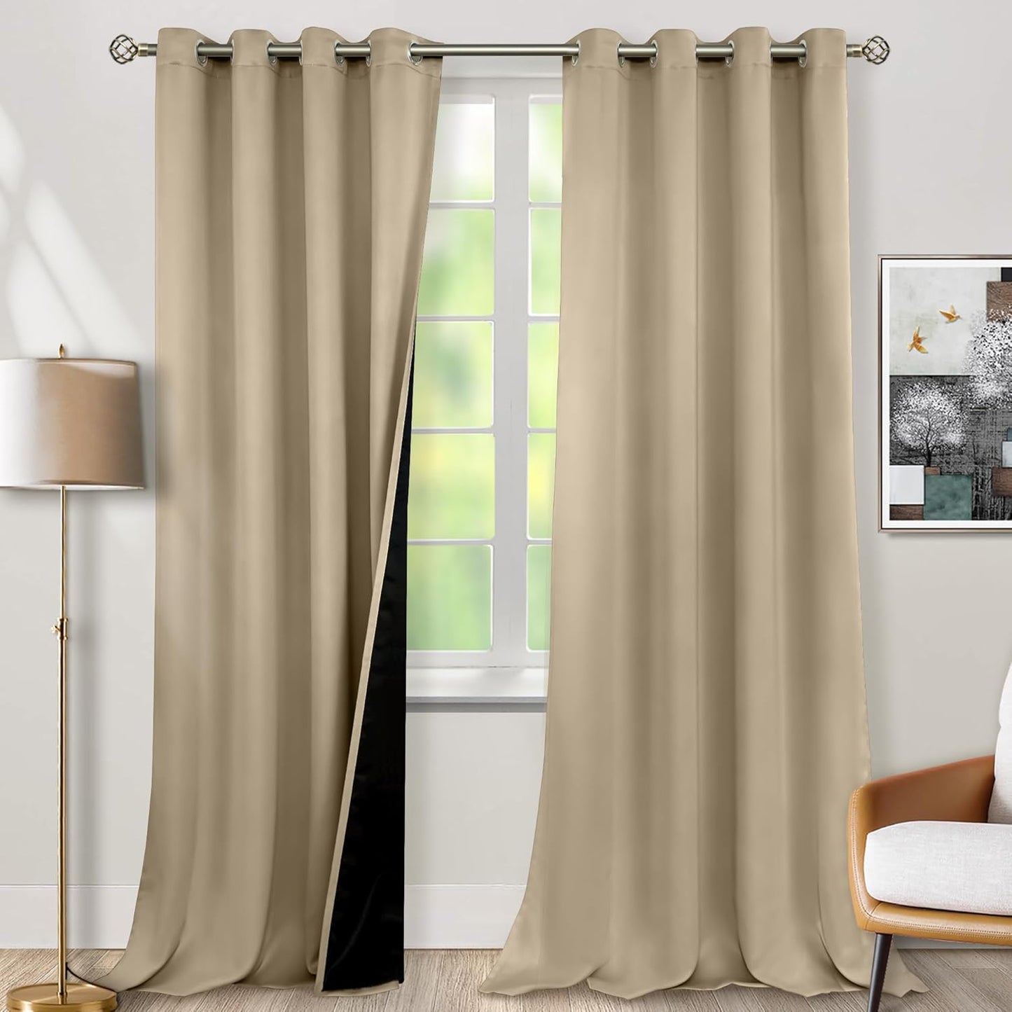 BGment 95 Blackout Curtains Set - 100% Light Blocking