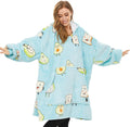 THREE POODLE Wearable Blanket Hoodie for Women - Cozy Avocado Sherpa