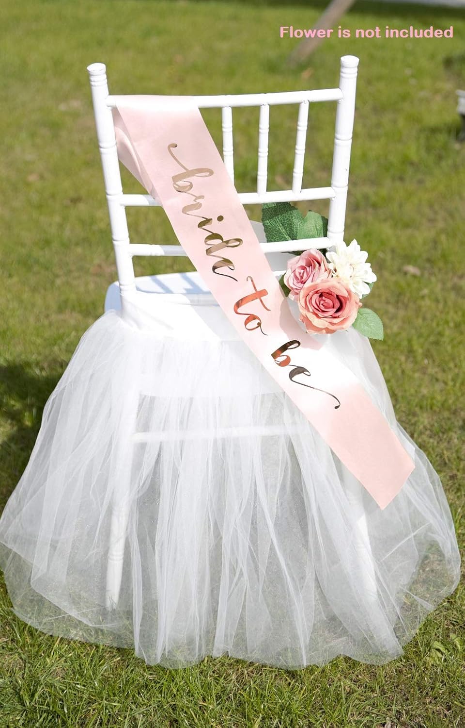 UNIQOOO Chair Tulle Tutu - Fluffy White Veil | Party Decor 20x20