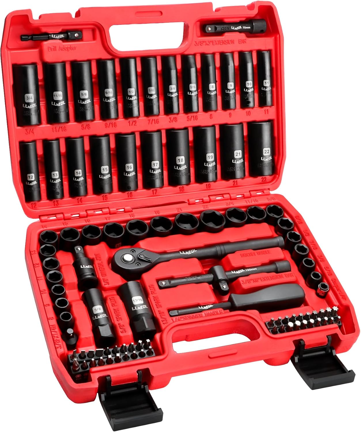 3/8 Drive Impact Socket Set 95Pcs for Home & DIY Projects
