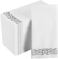 Focusline 200 Linen Feel Disposable Bathroom Napkins - Elegant Silver
