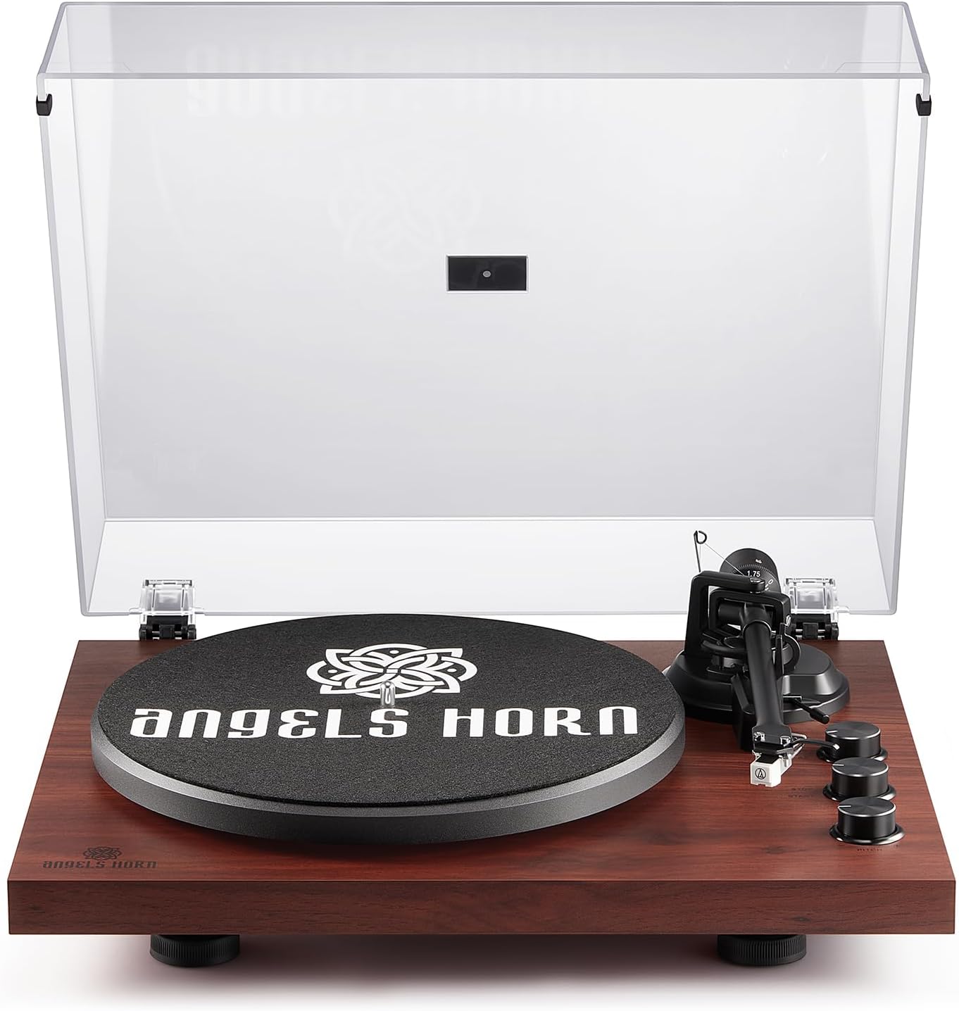 ANGELS HORN Vinyl Record Player with Bluetooth and Pitch Control