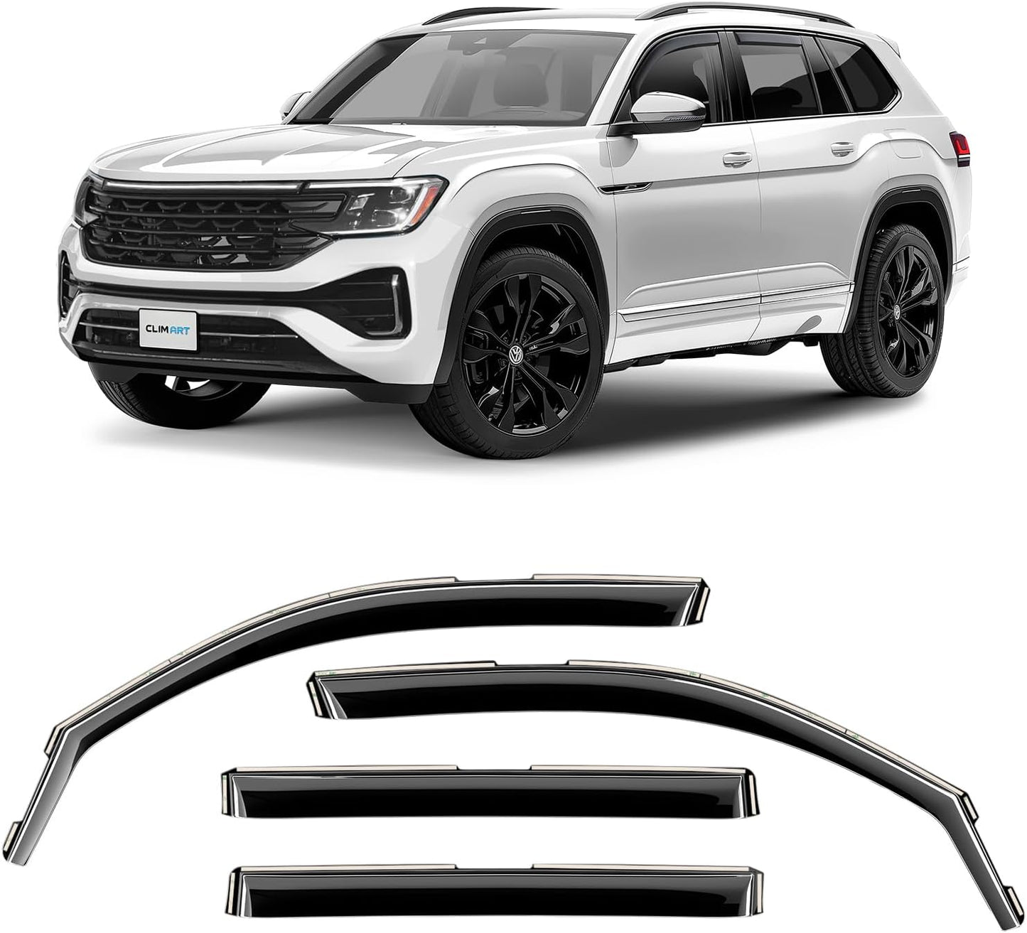 In-Channel Rain Guards for Volkswagen Atlas 2018-2025 - 4 pcs