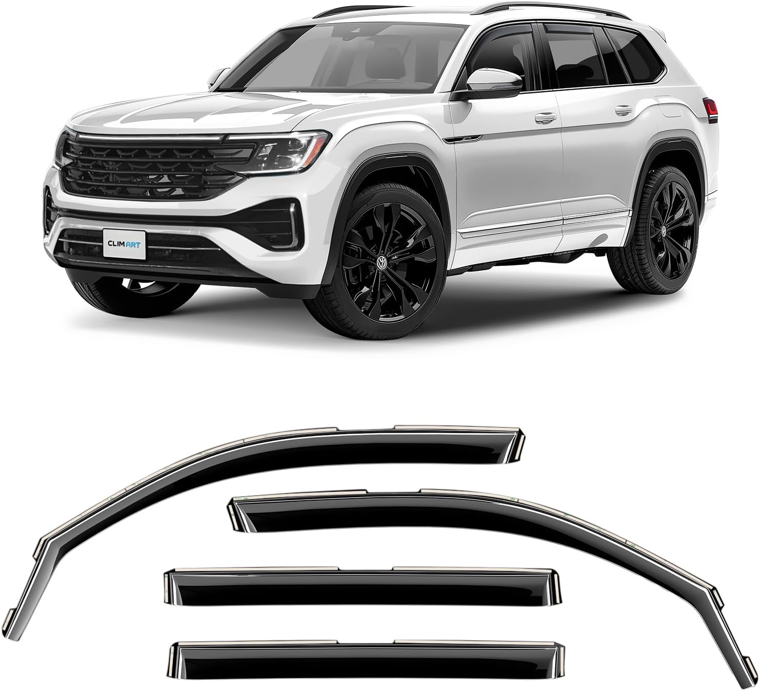 In-Channel Rain Guards for Volkswagen Atlas 2018-2025 - 4 pcs