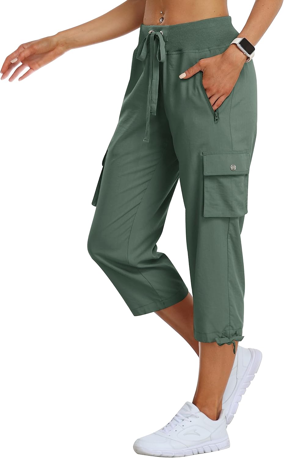 MoFiz Women's Cargo Capris Hiking Pants for Outdoor Adventures