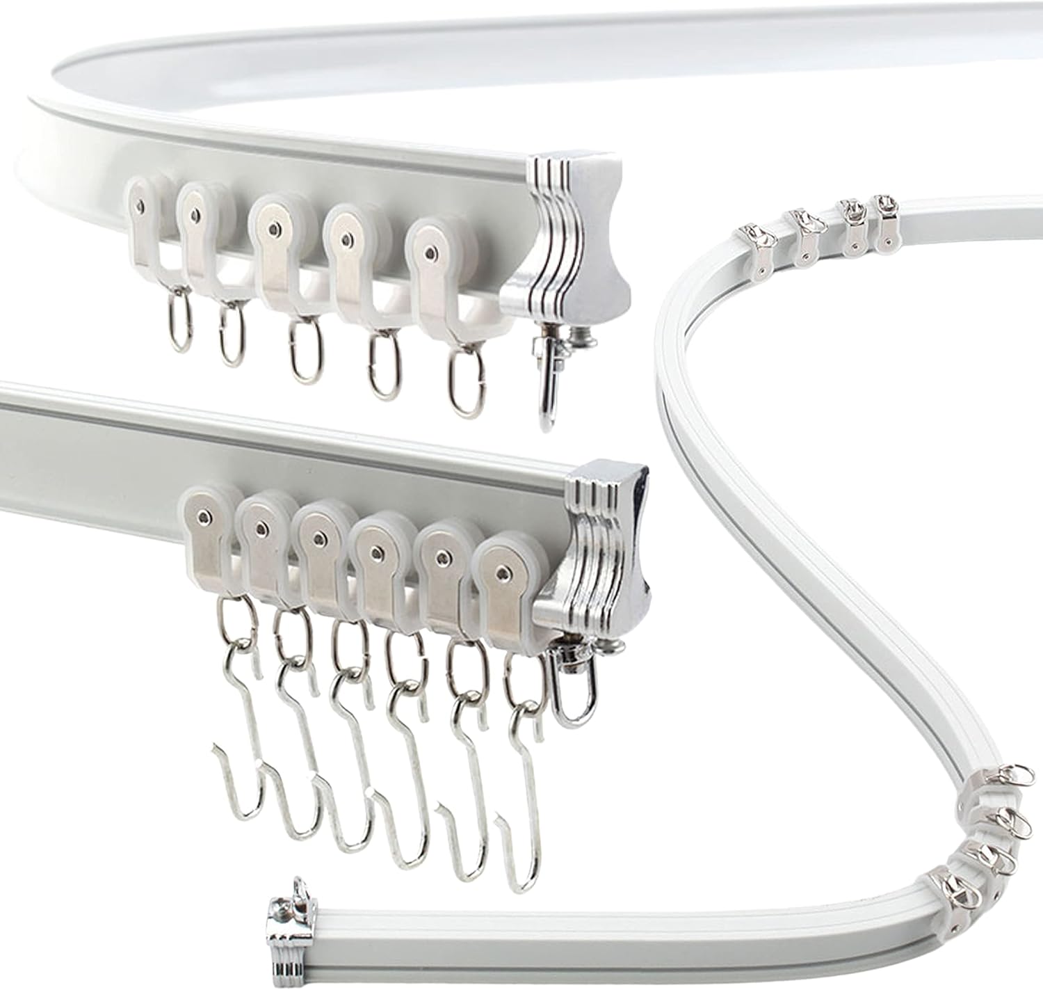Flexible Aluminum Curtain Track 13.1ft - Bendable System for Curtains