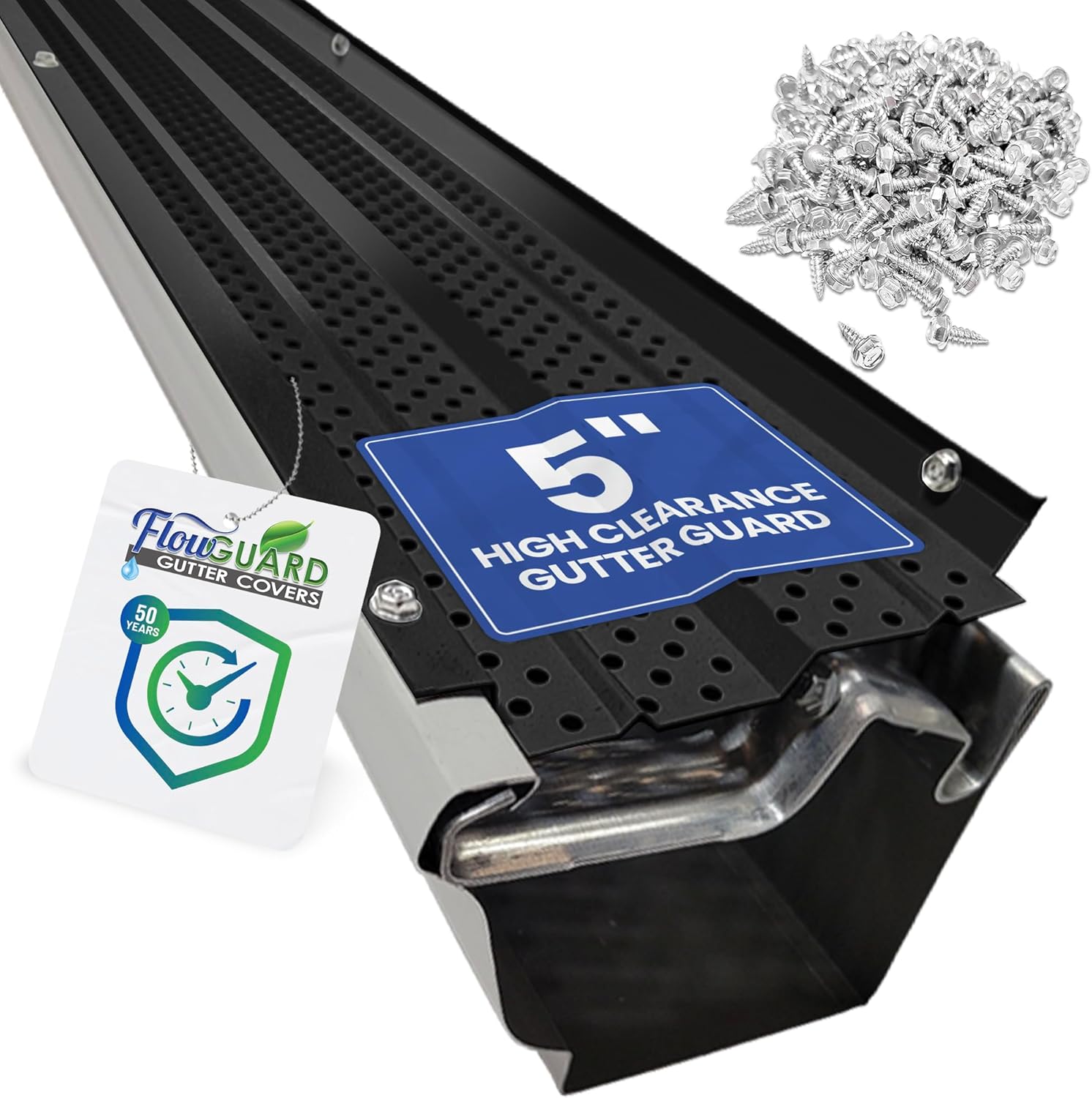 FlowGuard USA Made Professional DIY Gutter Cover System - Black