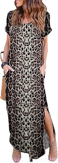 Women's Summer Maxi Dress with V Neck and Side Split - Beach Ready