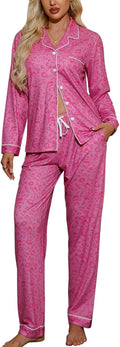 Womens Long Sleeve Pajama Set - Soft Modal Button-Down PJs
