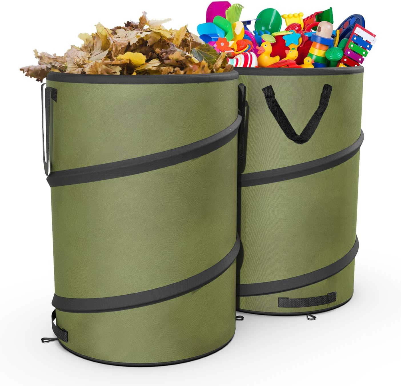 30 Gallon Collapsible Pop-Up Trash Can for Camping and Gardening