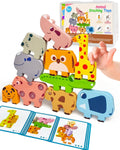 Montessori Toys for 1 2 3 4 Year Olds Wooden Animal Stacking Set