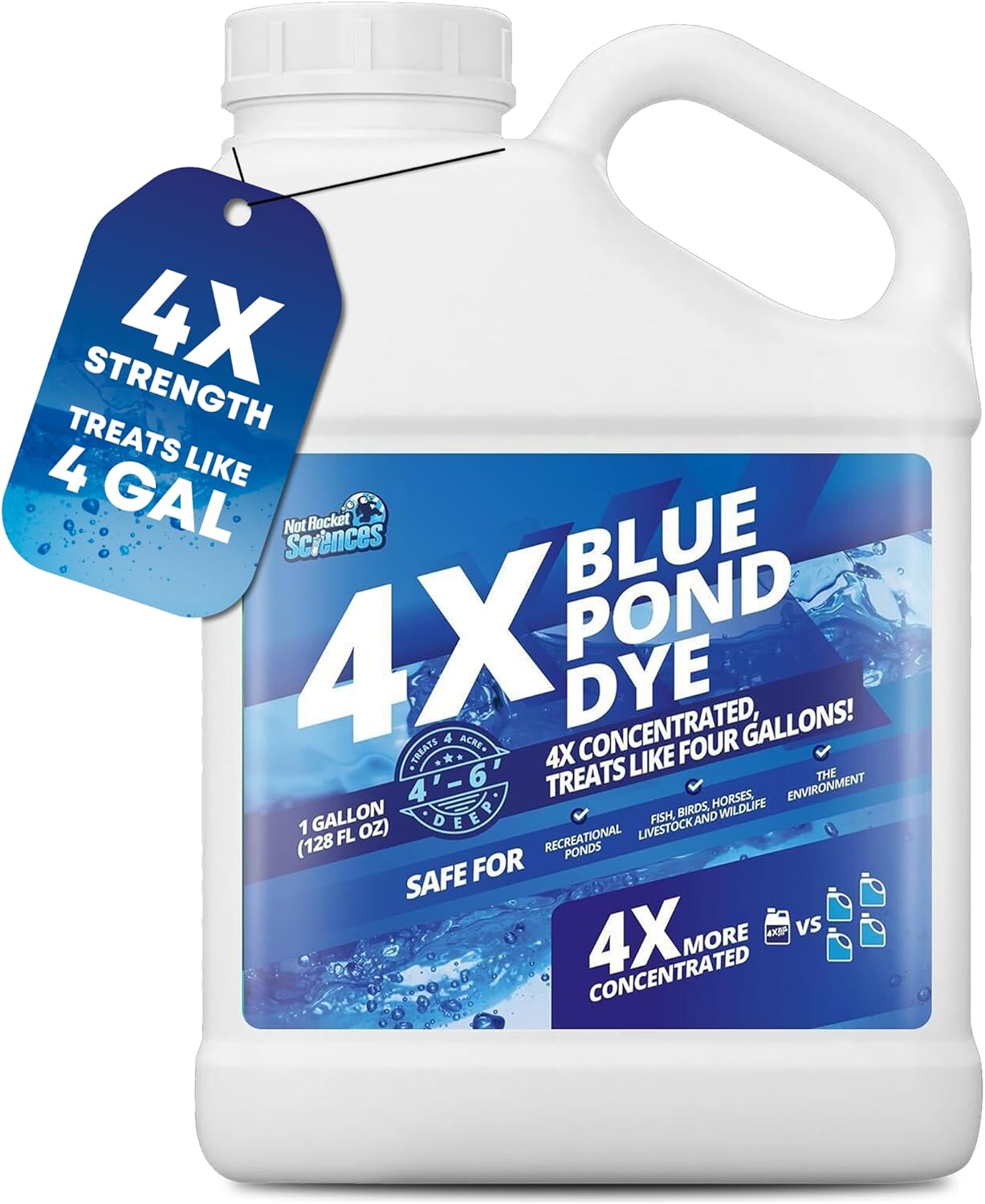 1 Gallon 4X Blue Pond Dye - Vibrant Color for Ponds & Lakes