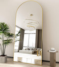 Arched Full Length Mirror 40x86 in Gold - Elegant Floor & Wall Mirror