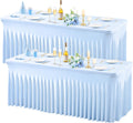 Baby Blue Stretch Spandex Tablecloths for 4 ft Rectangle Tables - 2