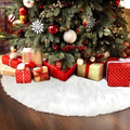 Christmas Tree Skirt 48 in Snow White Faux Rabbit Fur - Luxury Soft
