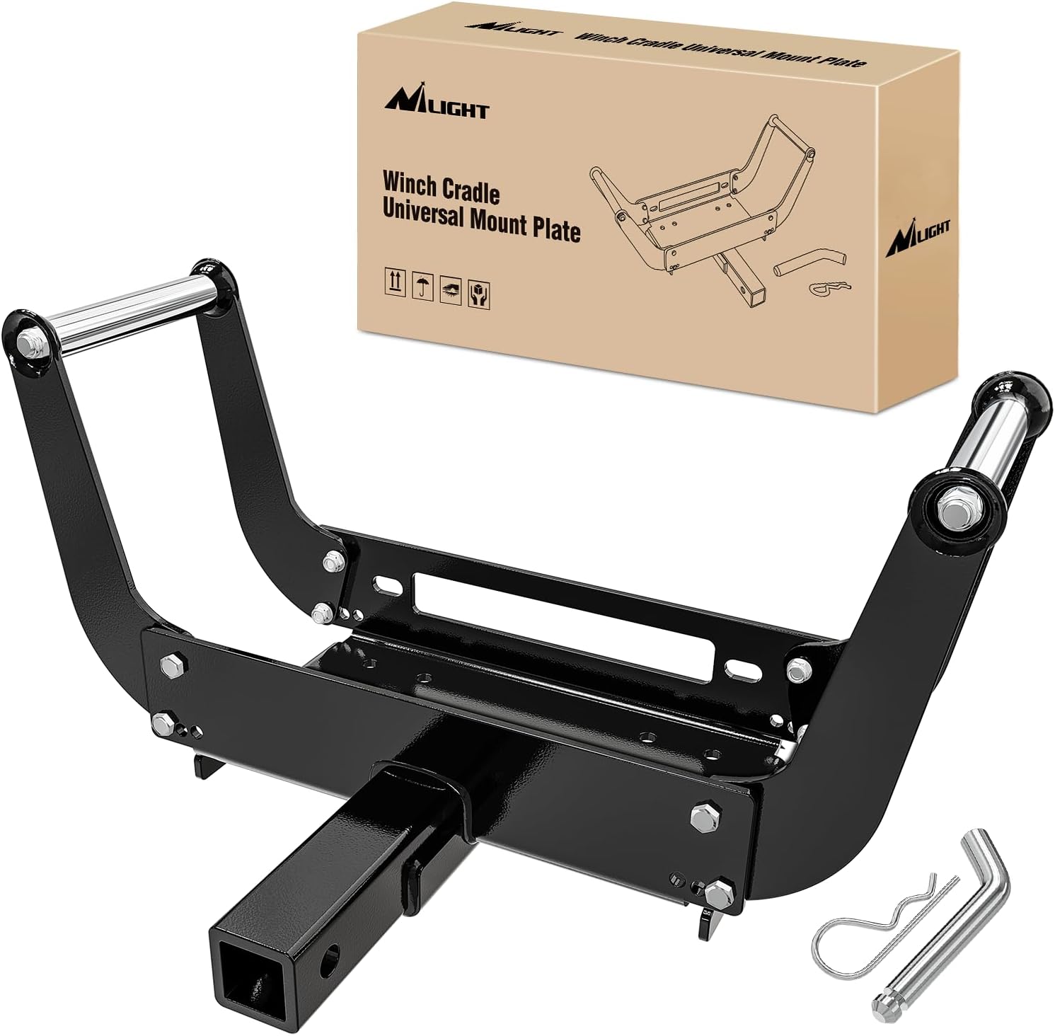 Nilight Winch Cradle Mount Plate for 2 Inch Receiver Hitch