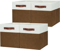 Fabric Cubes Storage Bins Set of 4 - Sturdy 11 in Foldable Organizers