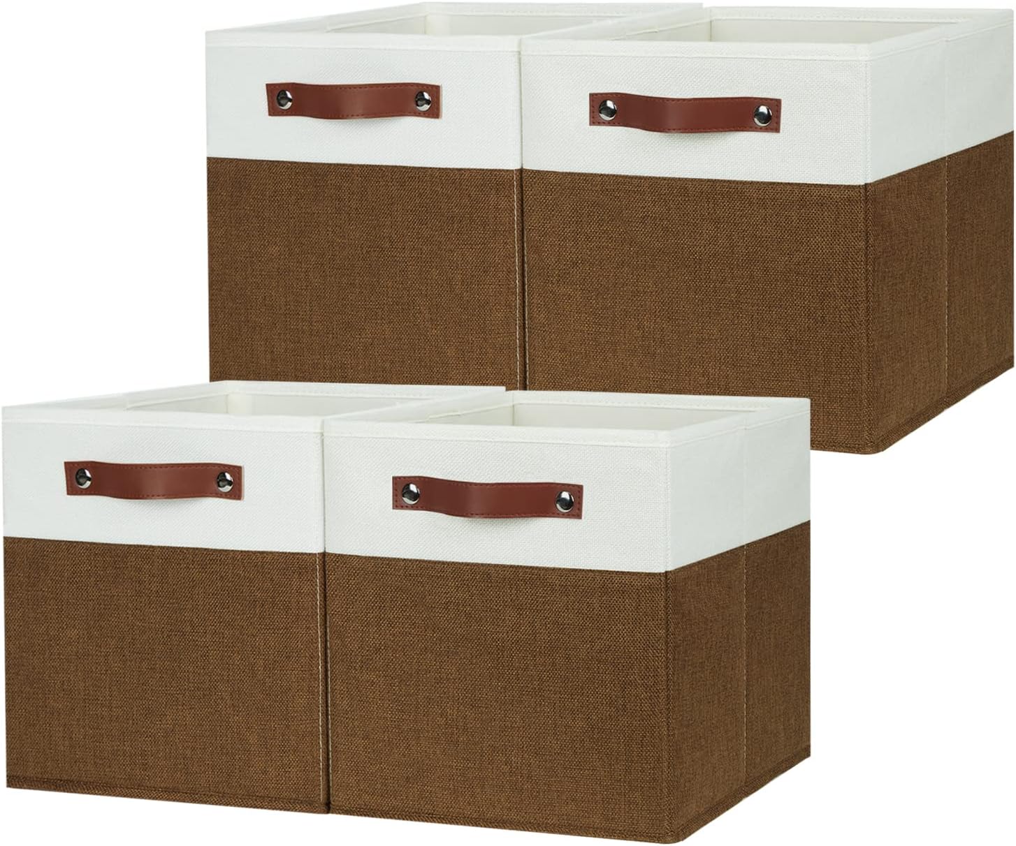 HNZIGE Fabric Cubes Storage Bins Set of 4 for Home Organization