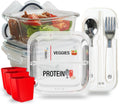 Portion Control Containers for Bariatric Meals - 8 oz Glass Meal Prep
